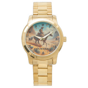 Lone Cowboy in Wüstenschlucht - Surrealer Western  Armbanduhr