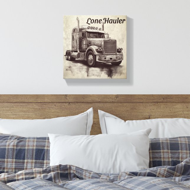 "Lone Hauler - Bold Bobtail Truck Art Pri Leinwanddruck (Insitu (Schlafzimmer))