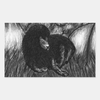 Lone Lion Rechteckiger Aufkleber