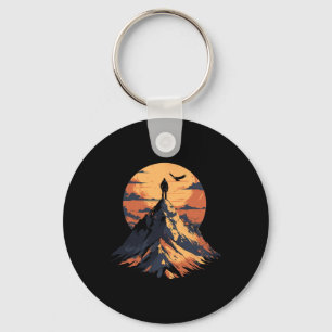 Lone Mountain Abenteurer auf dem Gipfeldesign - Cl Schlüsselanhänger