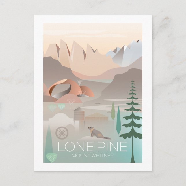 Lone Pine Mount Whitney Postcard Postkarte (Vorderseite)