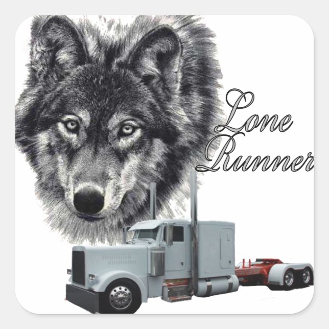 Lone Runner Quadratischer Aufkleber (Vorderseite)
