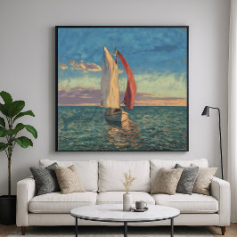 Lone Sailboat - Impressionismus Art Seascape Poster