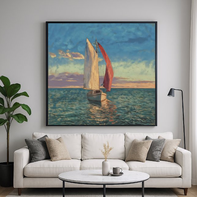 Lone Sailboat - Impressionismus Art Seascape Poster (Von Creator hochgeladen)