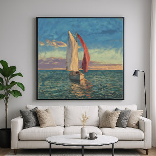 Lone Sailboat Poster