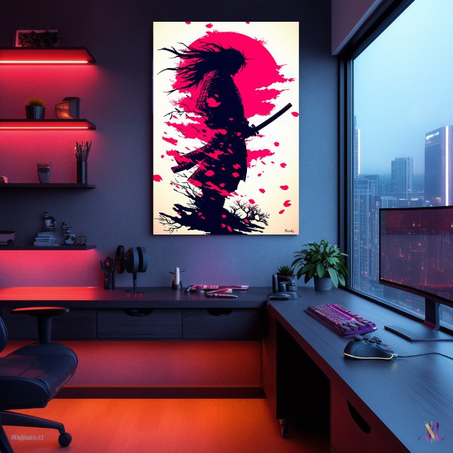 Lone Samurai Unter dem Sakura Mond Poster (Von Creator hochgeladen)