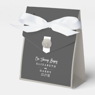 Lone Sand Dollar - Charcoal Gray - Beach Wedding Geschenkschachtel