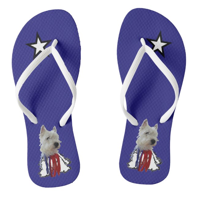 Lone Star - American Flag Westie Flip Flops (Fußbett)