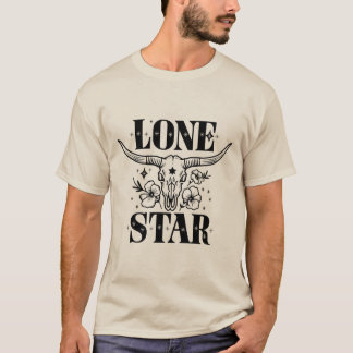 Lone Star" Eleganter Western Longhorn T - Shirt