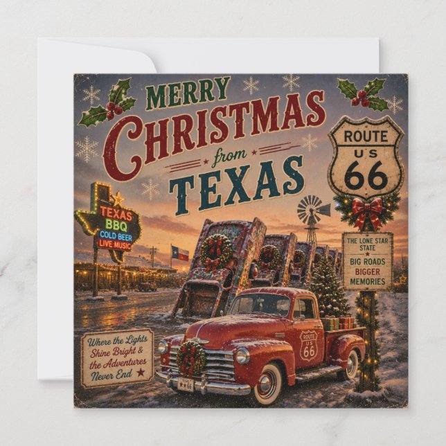 Lone Star Route 66 Weihnachtsgrüße (Vorderseite)