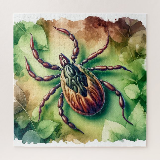 Lone Star Tick Painting REF86 - Watercolor Puzzle (Vertikal)