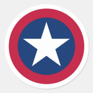 Lone Star von Texas Red, White and Blue Runder Aufkleber
