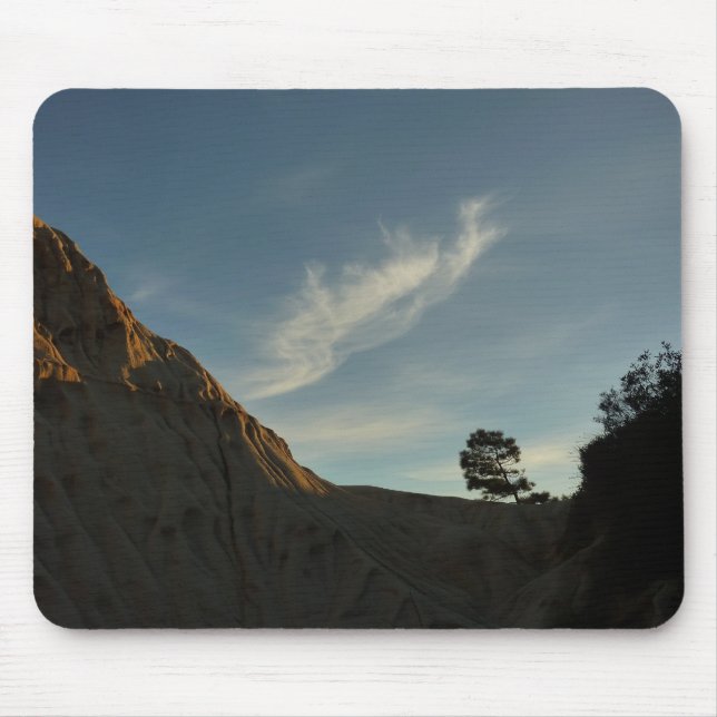 Lone Torrey Pine California Sunset Landschaft Mousepad (Vorne)