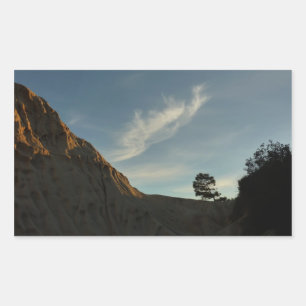Lone Torrey Pine California Sunset Landschaft Rechteckiger Aufkleber
