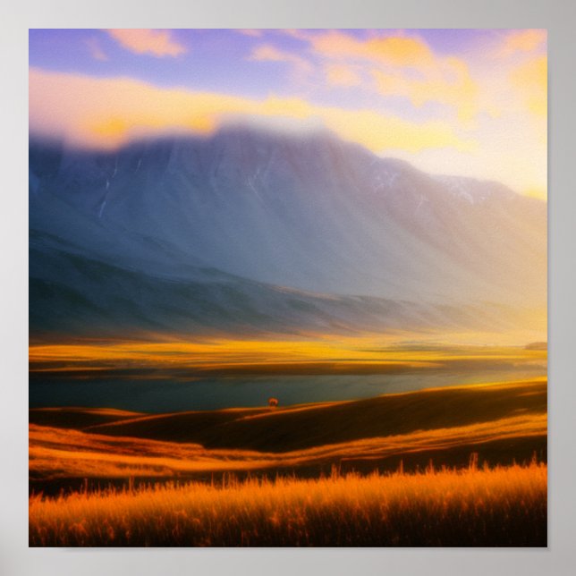 Lone Tree by Mountain Poster (Vorne)