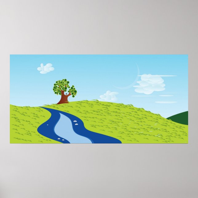 Lone Tree Illustration Poster (Vorne)