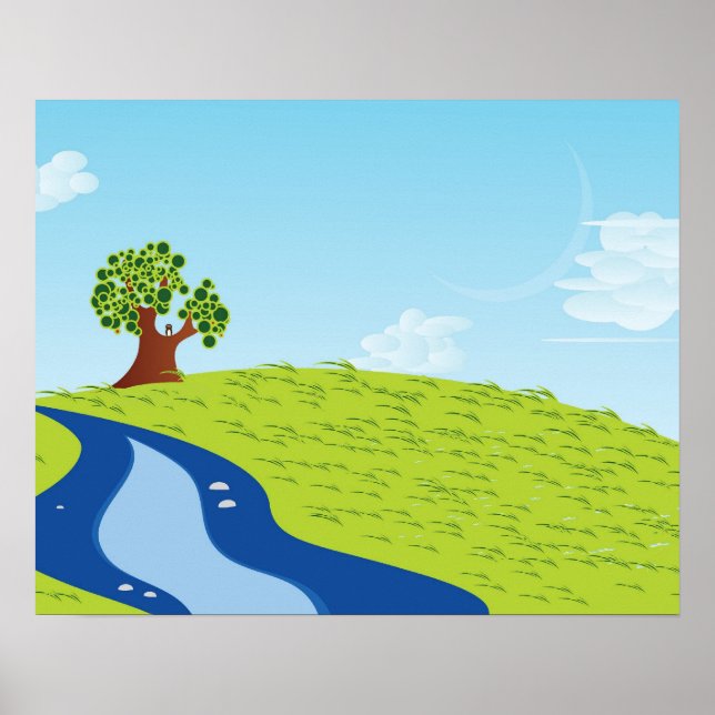 Lone Tree Illustration Poster (Vorne)