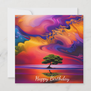 Lone Tree in Water bunter Himmel