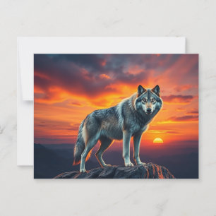 Lone Wolf at Sunset Postkarte