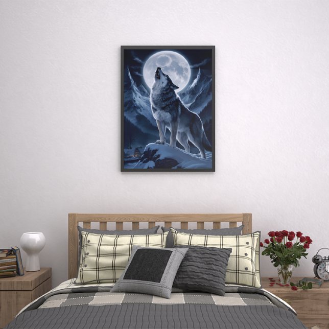 Lone Wolf Dominates Snowy Summit Poster (Von Creator hochgeladen)