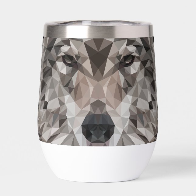 Lone Wolf Geometric Portrait (Rückseite)