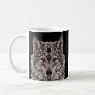 Lone Wolf Geometric Portrait Kaffeetasse
