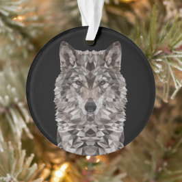 Lone Wolf Geometric Portrait Ornament