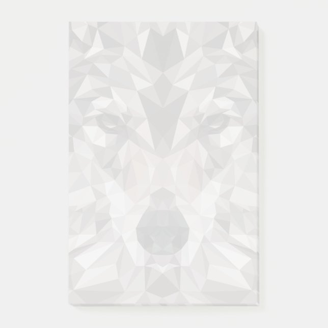 Lone Wolf Geometric Portrait Post-it Klebezettel (Vorderseite)