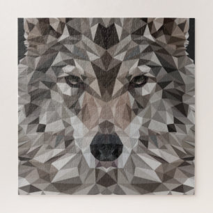 Lone Wolf Geometric Portrait Puzzle