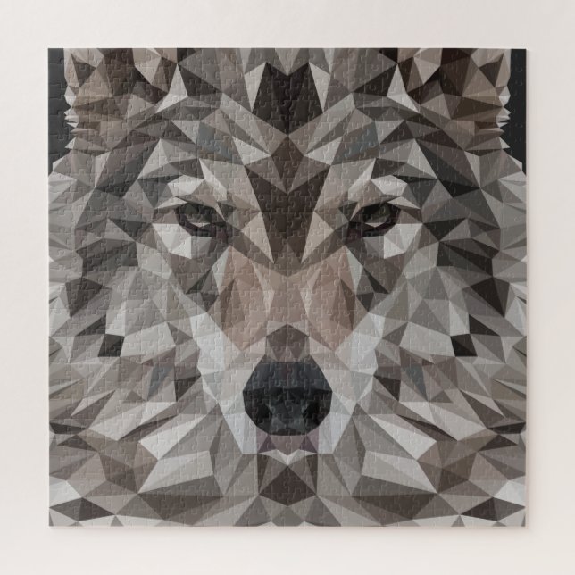 Lone Wolf Geometric Portrait Puzzle (Vertikal)