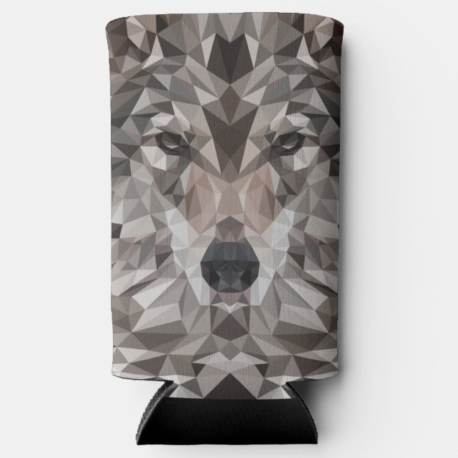 Lone Wolf Geometric Portrait Selters Dosenkühler (Vorderseite)