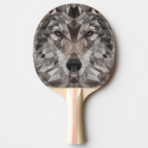 Lone Wolf Geometric Portrait Tischtennis Schläger