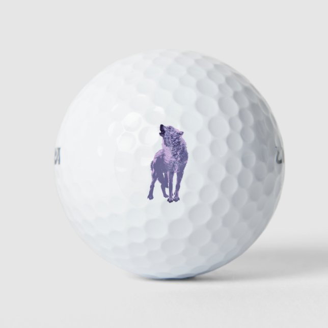 Lone wolf heulen lila golfball (Vorderseite)