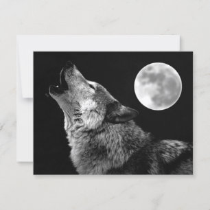 Lone Wolf Howling auf dem Mond Karte
