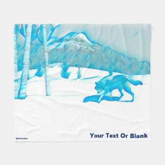 Lone Wolf im WInter Fleecedecke