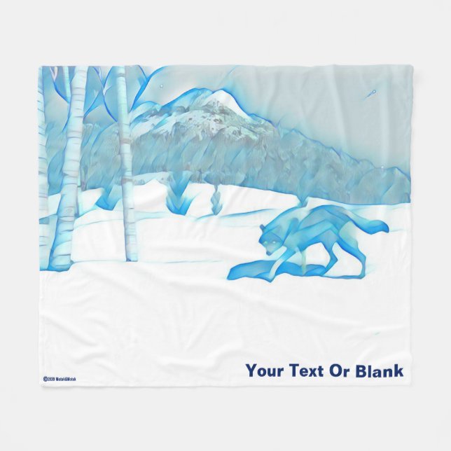 Lone Wolf im WInter Fleecedecke (Vorderseite (Horizontal))