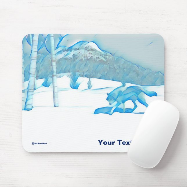 Lone Wolf im WInter Mousepad (Mit Mouse)
