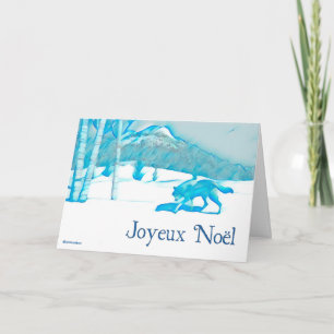 Lone Wolf in WInter - Joyeux Noël Karte