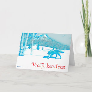 Lone Wolf in WInter - Vrolijk kerstest Karte