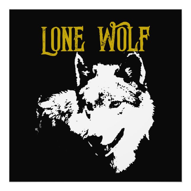Lone Wolf Male Sigma Modern Minimalistisch Fotodruck (Vorne)