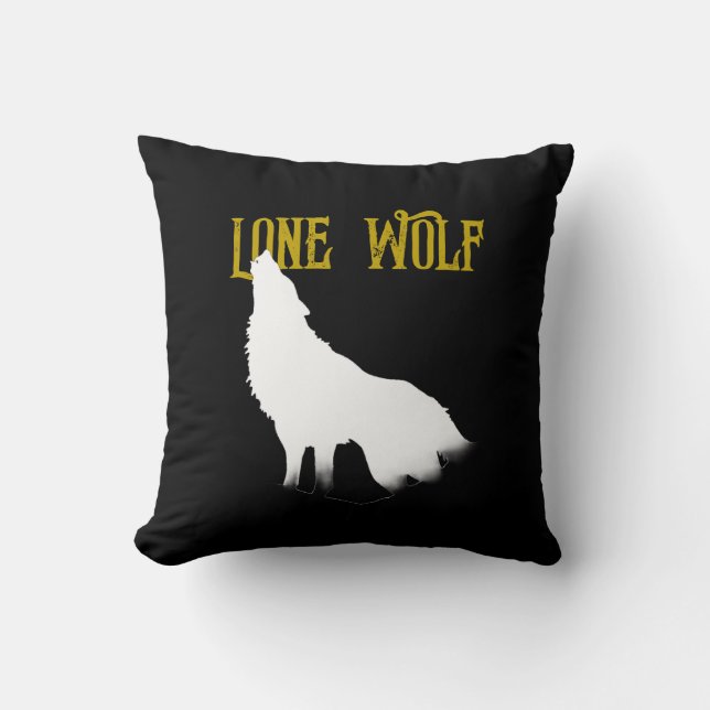 Lone Wolf Male Sigma Modern Minimalistisch Kissen (Vorderseite)