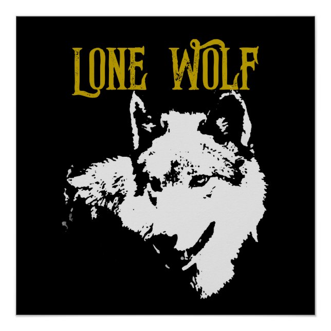 Lone Wolf Male Sigma Modern Minimalistisch Poster (Vorderseite)