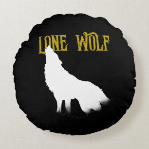 Lone Wolf Male Sigma Modern Minimalistisch Rundes Kissen
