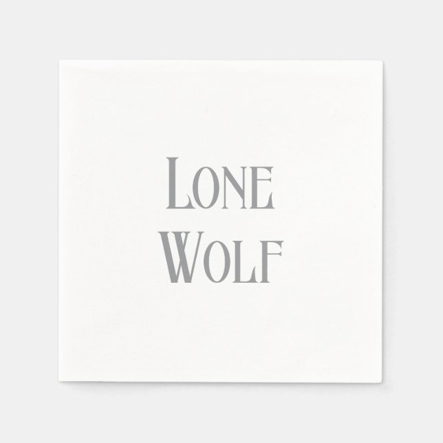 Lone Wolf Male Sigma Modern Minimalistisch Serviette (Vorderseite)