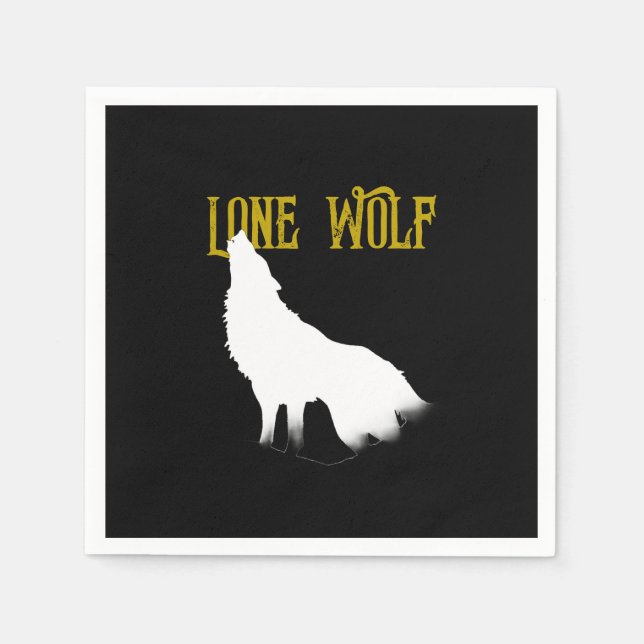 Lone Wolf Male Sigma Modern Minimalistisch Serviette (Vorderseite)