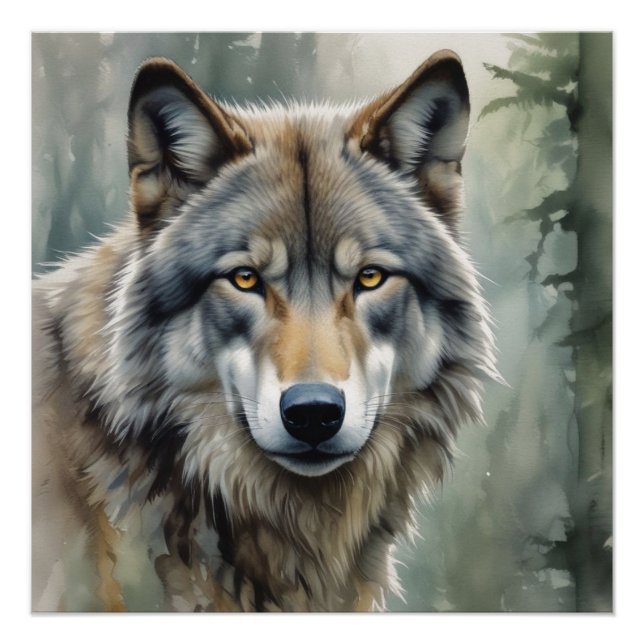 Lone Wolf Motivierend Inspiration Art Poster (Vorderseite)
