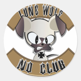 Lone Wolf No Club Runder Aufkleber