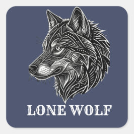LONE WOLF QUADRATISCHER AUFKLEBER