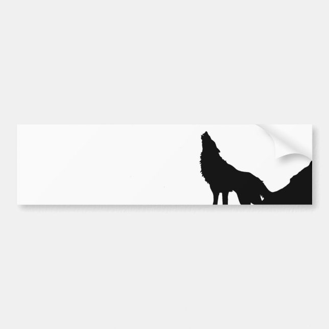 Lone Wolf Stehend auf einem Hügel Autoaufkleber (Vorne)