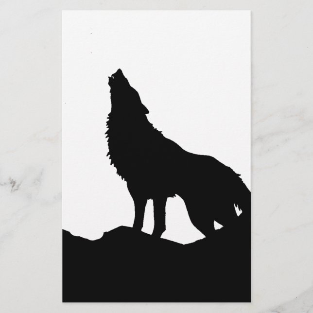 Lone Wolf Stehend auf einem Hügel Briefpapier (Vorderseite)